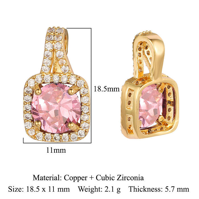 Modern Style Water Droplets Heart Shape Copper Plating Inlay Zircon Charms