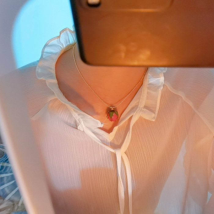 Sweet Flower Copper Pendant Necklace