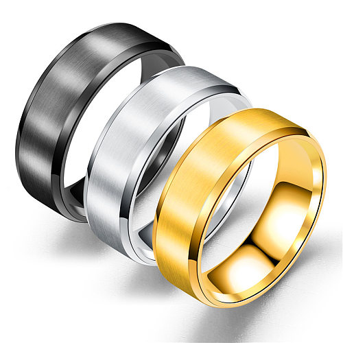 Anillos de acero de titanio con forma de corazón a la moda, anillos de acero inoxidable chapados