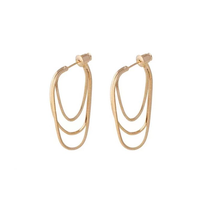 1 Pair Simple Style Solid Color Copper Chain Earrings