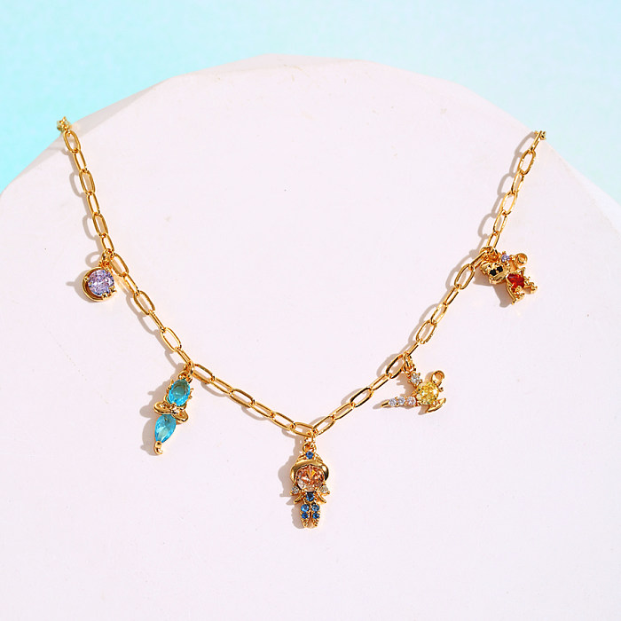 Sweet Heart Shape Mermaid Copper Asymmetrical Zircon Bracelets
