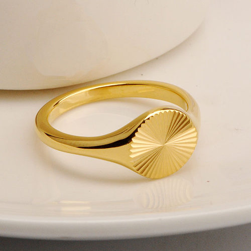Anéis de metal de chapeamento de aço de titânio geométrico de estilo simples da moda