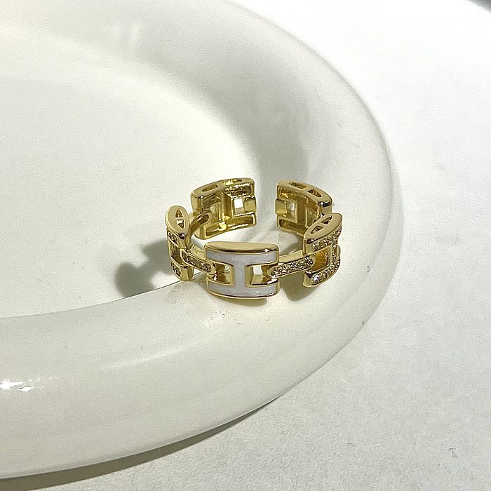 Offener Ring aus Kupfer mit Zirkon im schlichten Pendel-Stil in großen Mengen