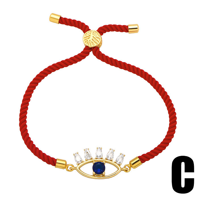 Fashion Geometric Eye Copper Bracelets Inlay Zircon Copper Bracelets