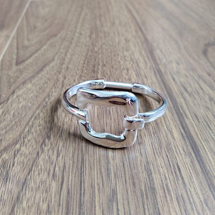 Simple Style Classic Style Square Copper Plating Silver Plated Bangle