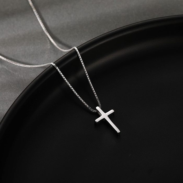 Fashion Simple Style Cross Copper Plating Necklace