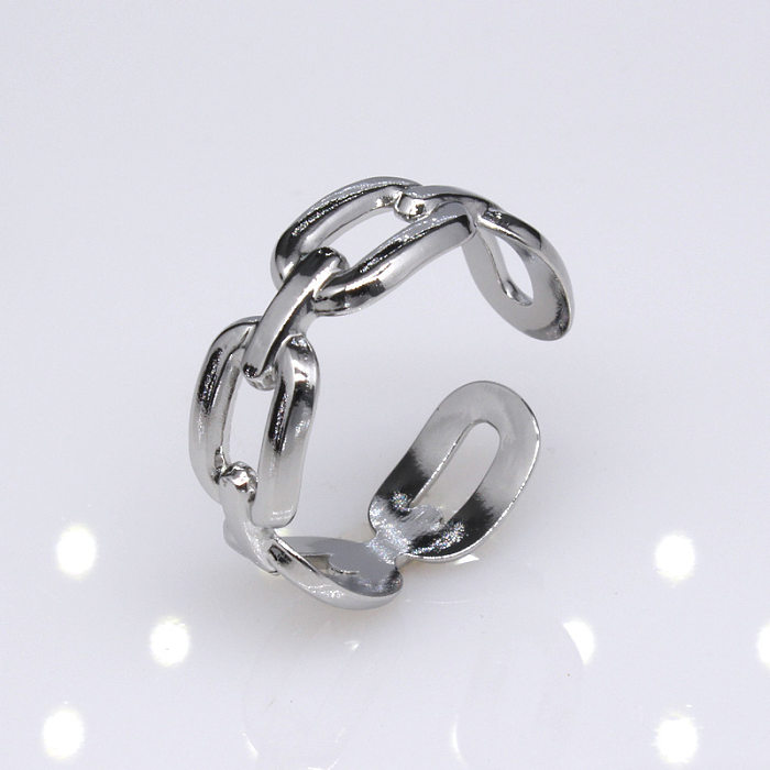 Retro Geometric Leaf Snake Titanium Steel Plating Rings