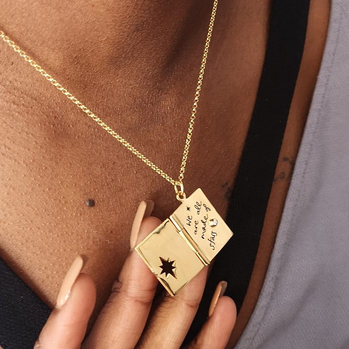Casual Simple Style Commute Star Copper Plating 18K Gold Plated Pendant Necklace