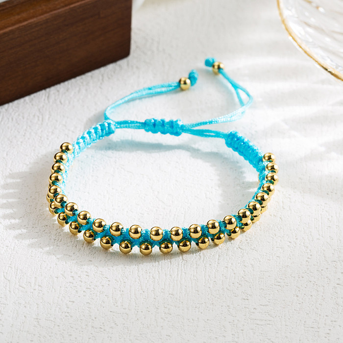 IG Style Classic Style Colorful Copper Knitting Plating 18K Gold Plated Bracelets