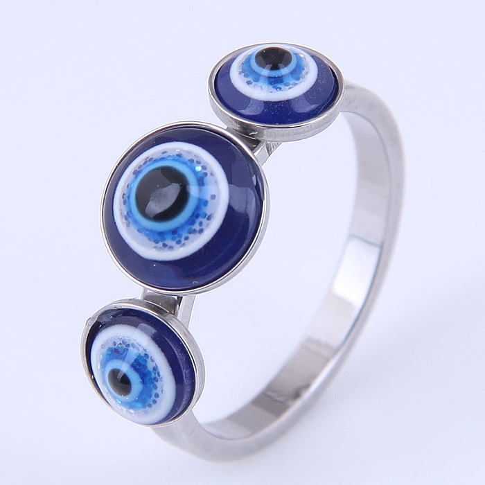 Fashion Stainless Steel Multiple Demon Eye Ring Wholesale jewelry