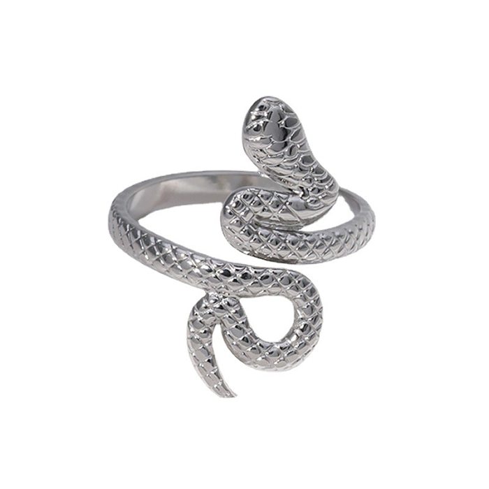 Retro Snake Stainless Steel Open Ring 1 Piece