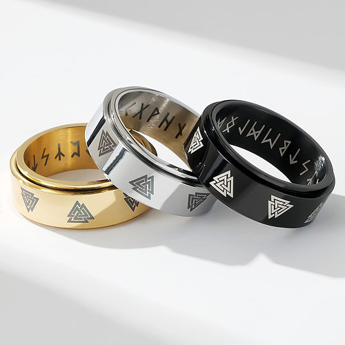Anéis de aço inoxidável com letras da moda Anéis de aço inoxidável para polimento