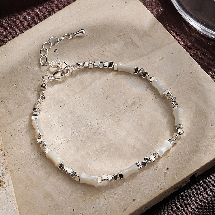 Vintage-Stil, schlichter Stil, runde Kupfer-Perlenarmbänder