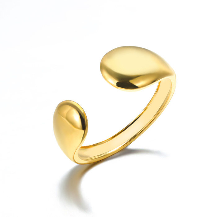 1 Stück modischer, geometrischer, offener Ring aus Edelstahl