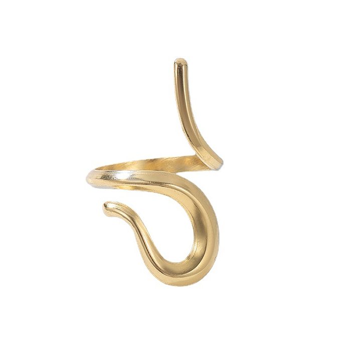 1 Piece Fashion Snake Stainless Steel Plating Open Ring