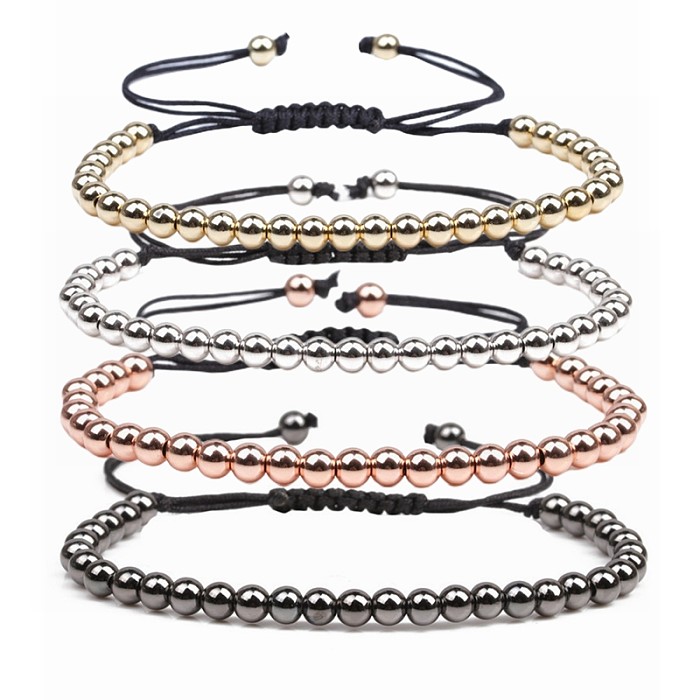 Bracelets ronds en perles de cuivre à la mode