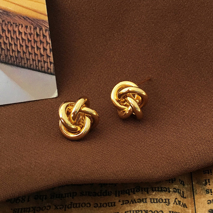 Fashion Geometric Copper Ear Studs Plating Copper Earrings