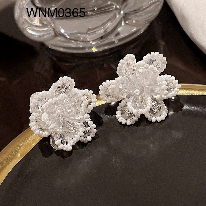 1 Pair Sweet Flower Plating Copper 14K Gold Plated Ear Studs
