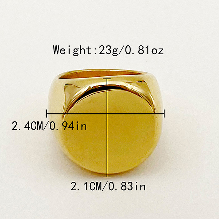 Casual Simple Style Commute Round Stainless Steel Polishing Plating Gold Plated Rings