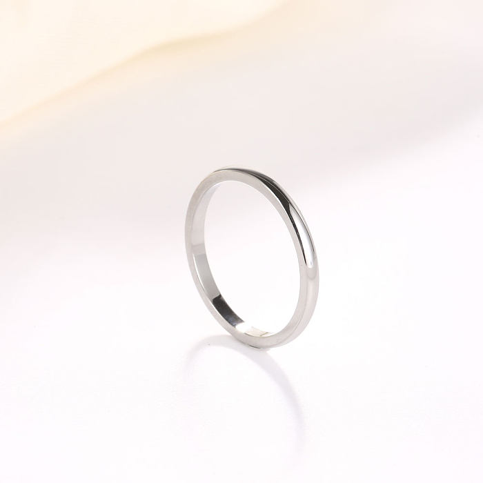 Simple Style Geometric Titanium Steel Polishing Plating 18K Gold Plated Rings