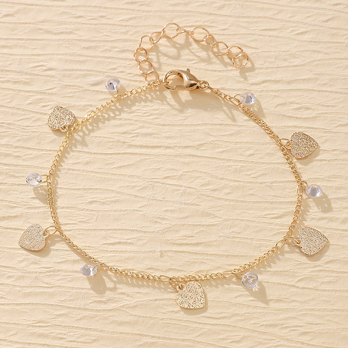 Bracelets plaqués or avec perles en cuivre et papillon œil du diable de style moderne