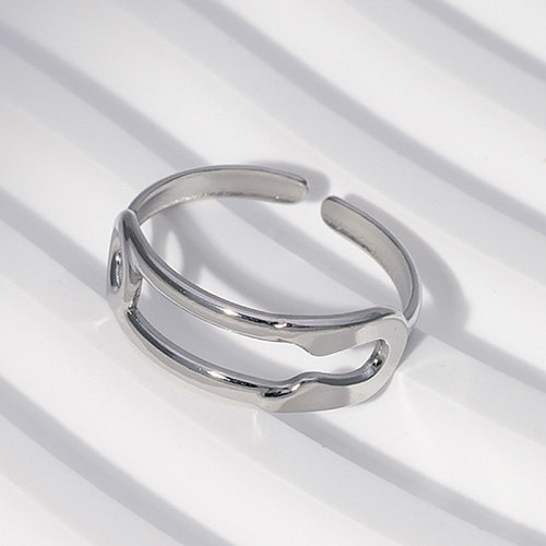 Simple Style Solid Color Stainless Steel Open Ring