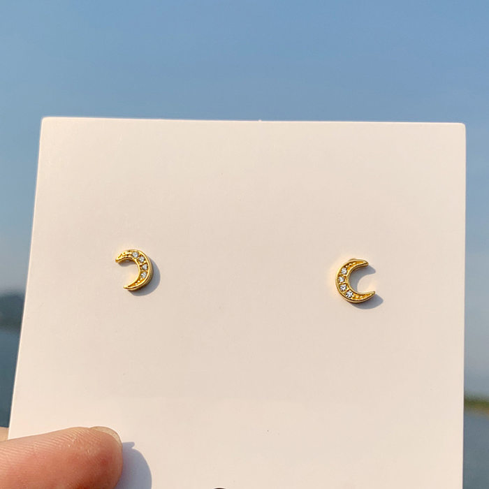 Women's 925 Silver Stud Earrings 2022 New Fashion Net Red Ocean Style Earrings Small Gold Crowns Personality Simple Cold Style