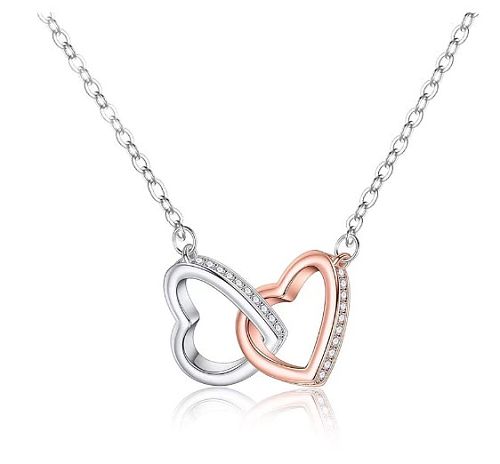 MAMA Heart Shape Alloy Copper Zircon Pendant Necklace In Bulk