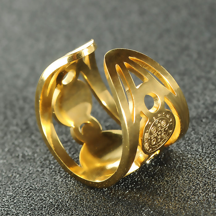Ethnic Style Human Stainless Steel Open Rings