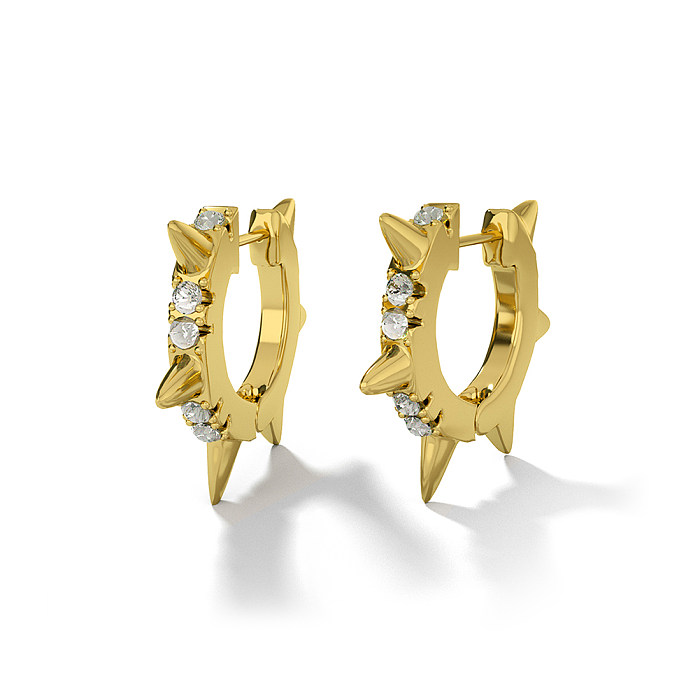 Boucles d'oreilles géométriques en cuivre et diamant, vente en gros, bijoux en forme de croix et de cœur