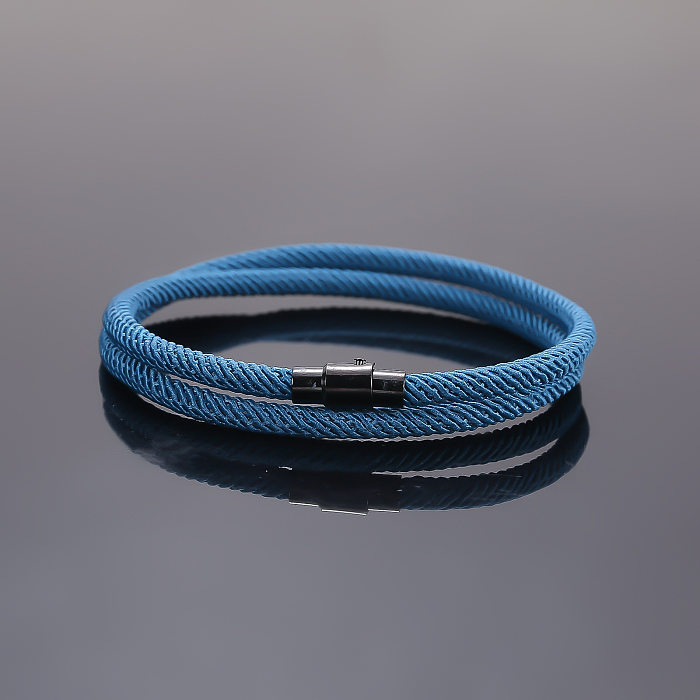 Bracelet de placage fait main en cuivre de corde de couleur unie de style simple