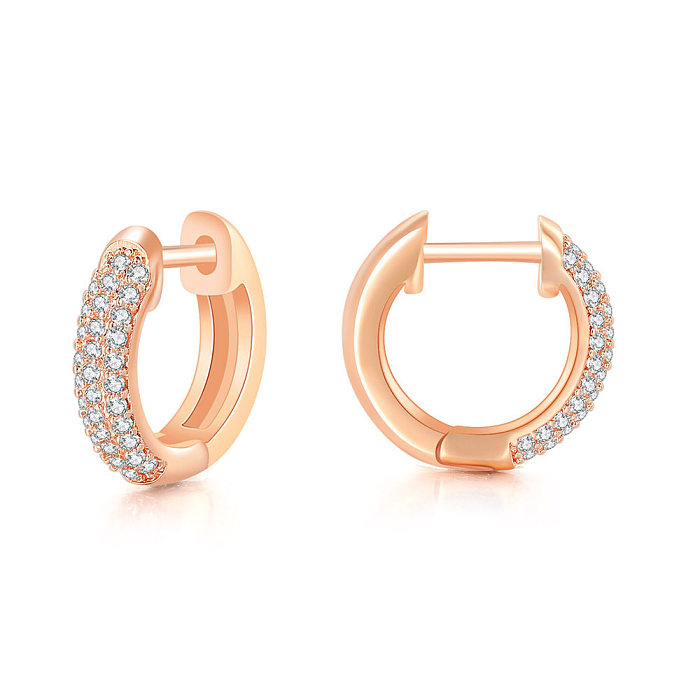 Mode-Kreis-Kupfer-Zirkon-Ohrringe, 1 Paar