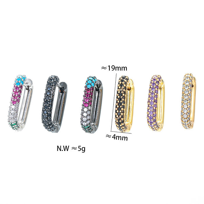 jewelry Wholesale Jewelry New U-shaped Micro-inlaid Color Zircon Ear Buckles