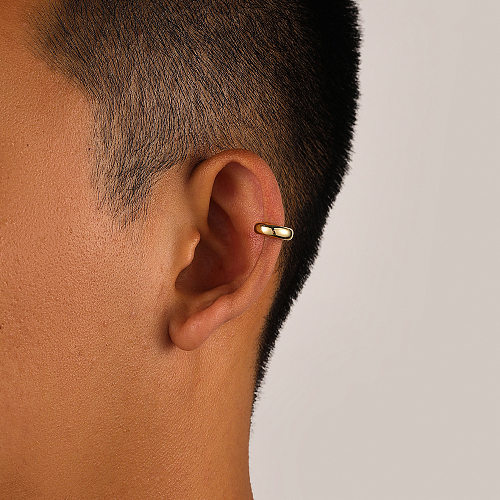 1 par de clipes de orelha revestidos de cobre em forma de C estilo simples