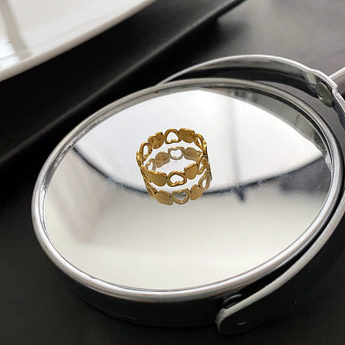Anéis de chapeamento de aço de titânio em forma de coração de 1 peça