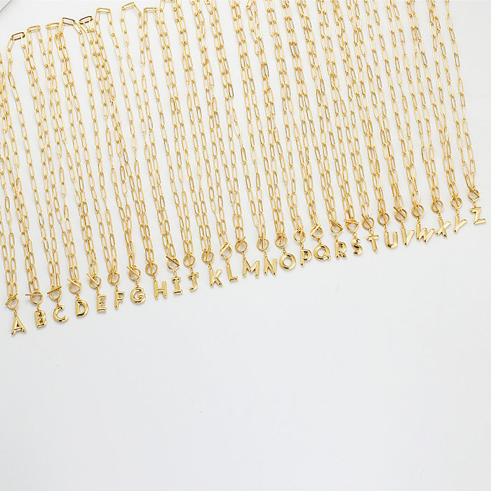 Fashion Letter Kupfer vergoldete Halskette 1 Stück