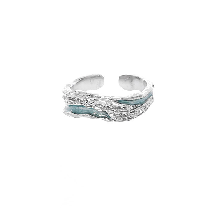 Moderner Stil, einfacher Stil, unregelmäßiger offener Ring mit Kupfer-Epoxidbeschichtung