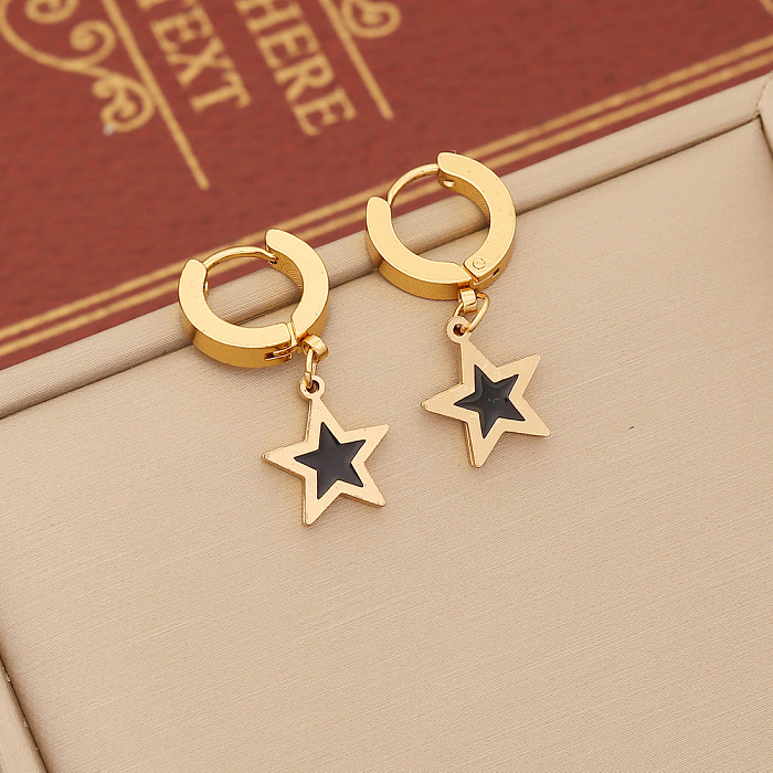 Simple Style Commute Star Stainless Steel Plating Earrings Necklace