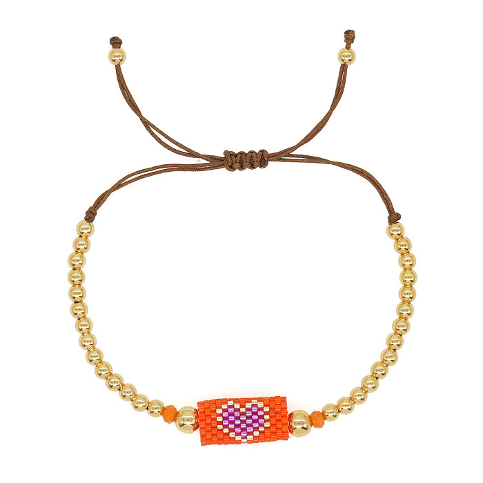 Bohemian Heart Shape Seed Bead Copper Beaded Bracelets