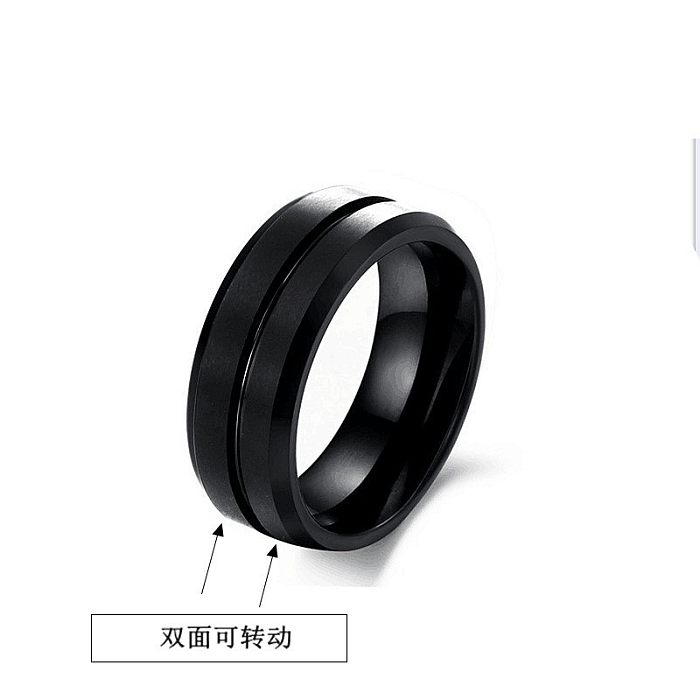 Fashion Titanium Steel Turning Ring Male European And American Carved Ring