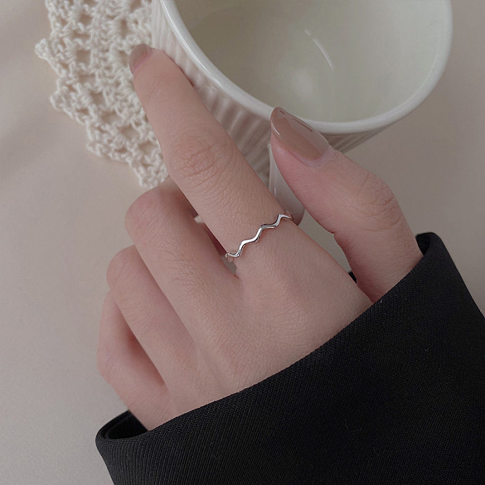 Simple Style Waves Copper Plating Open Ring