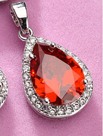 Sweet Water Droplets Copper Plating Inlay Zircon Charms Pendant Necklace