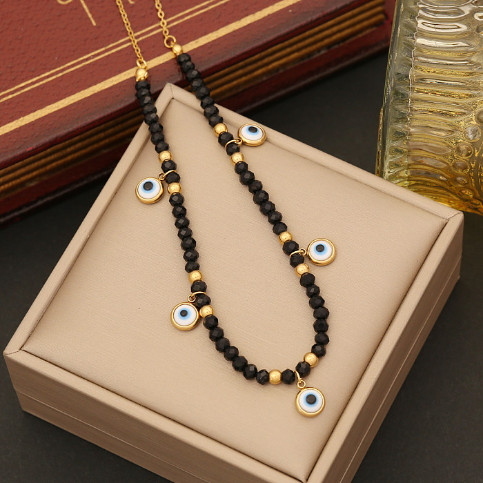 Vintage Style Commute Eye Stainless Steel Artificial Crystal Bracelets Earrings Necklace