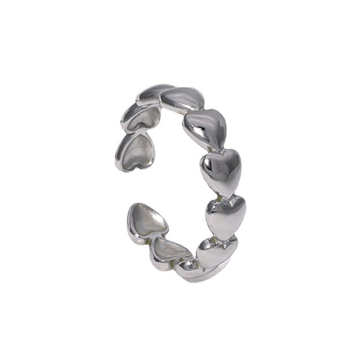 Sweet Heart Shape Stainless Steel Plating Open Ring 1 Piece