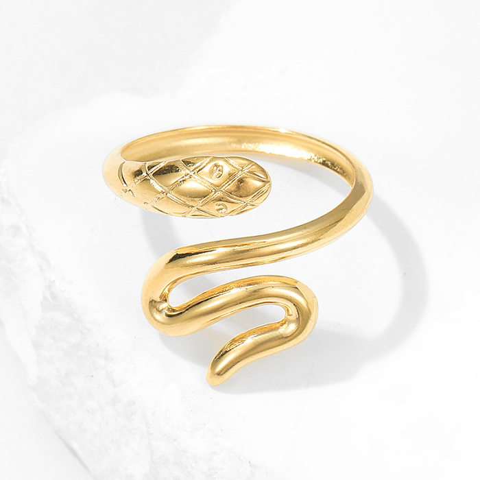 1 Piece Fashion Snake Stainless Steel Plating Open Ring