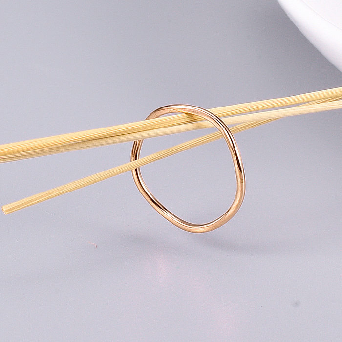 Simple Style Heart Shape Titanium Steel Plating Rings 1 Piece