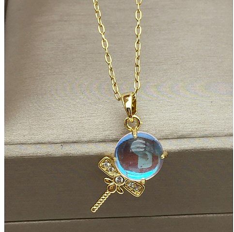 Classic Style Ice Cream Copper Plating Inlay Zircon 18K Gold Plated Pendant Necklace