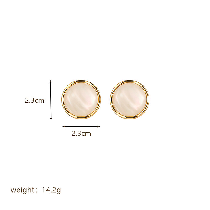 1 Pair Retro Commute Round Spiral Stripe Plating Inlay Copper Artificial Pearls Zircon 14K Gold Plated 18K Gold Plated Ear Studs