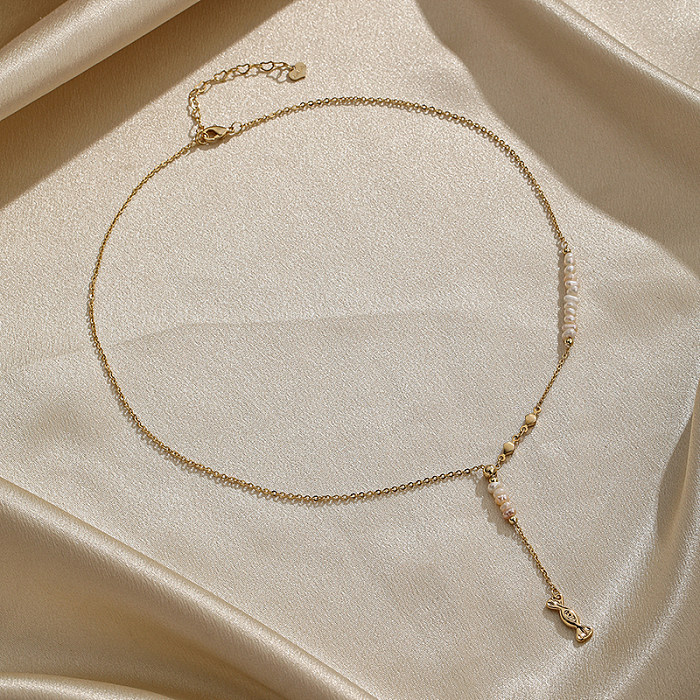 Collier pendentif plaqué or 18 carats avec placage de perles en cuivre de bonbons de style IG
