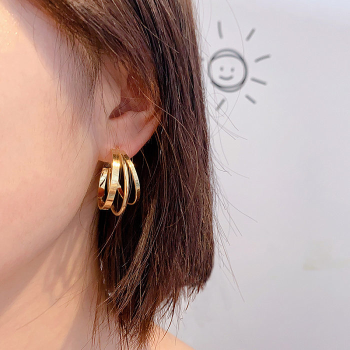 Fashion Geometric Copper Plating Earrings 1 Pair